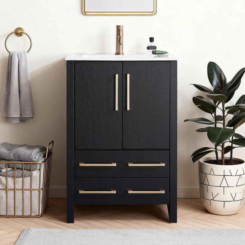 24"Modern Single Bathroom Vanity With Vessel Sink