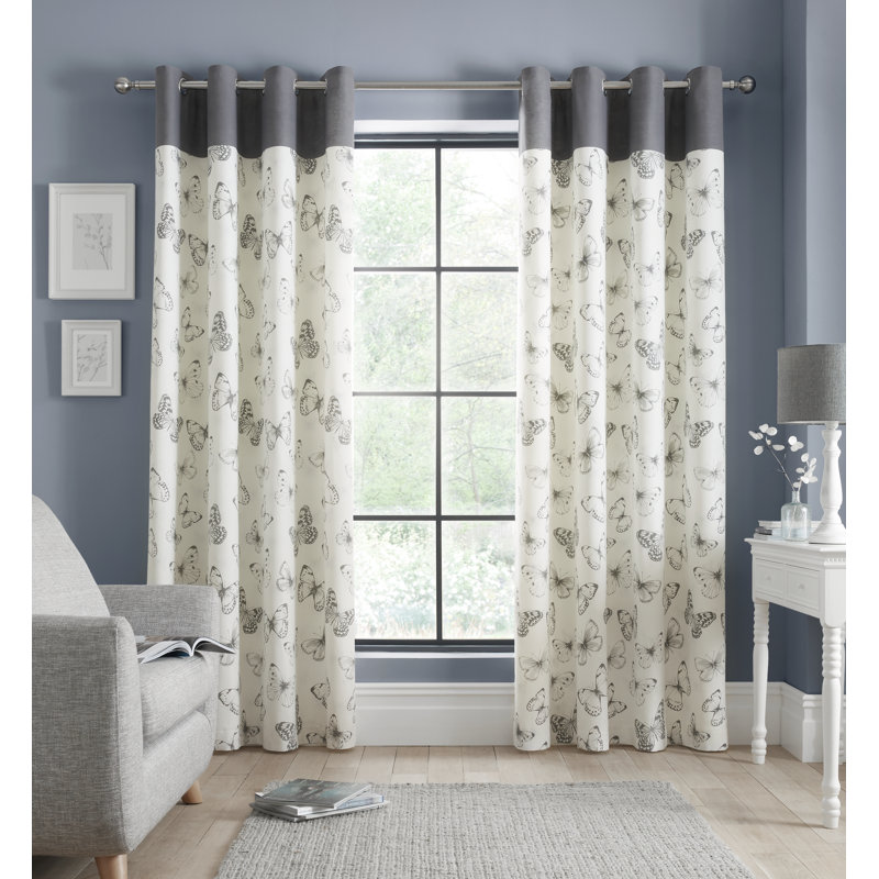 Sibella Eyelet Room Darkening Curtains, 229 W x 229 D cm