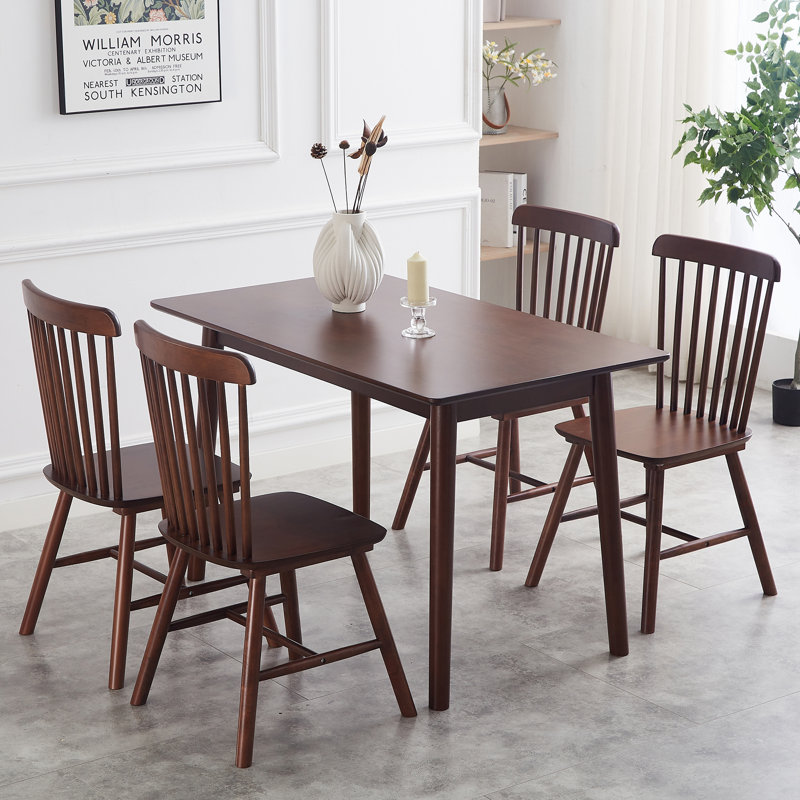 Ternell Rubber Wood Dining Chairs, Walnut