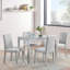 Ensemble de table de cuisine avec une table rectangulaire et 4 chaises rembourrées-570228895