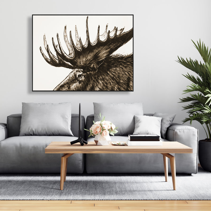 Orignal Plume sépia - Toile encadrée pour la décoration intérieure