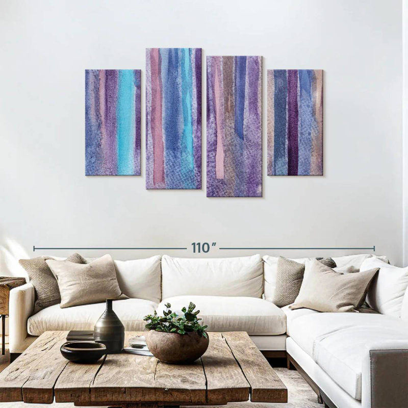 Avery, grunge mauve abstrait, H 48 po x l 75 po