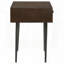 Table d'appoint brun foncé avec tiroir sculpté Starburst - Mid-Century