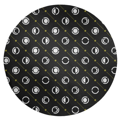 Tapis noir/jaune lune phases