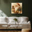 Décoration murale classique de père Noël avec lanterne et branche de pin - impression sur toile encadrée-454653072-454653075