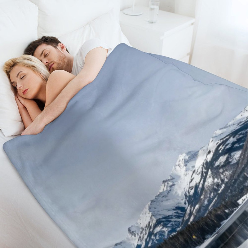Jeté enneigé avec flanelle de luxe, jeté doux et chaud pour le canapé-lit du salon, 50 x 60 po