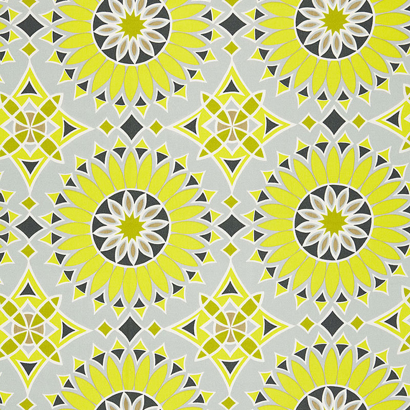 Schumacher x Trina Turk Soleil L.A. Print Fabric, Driftwood
