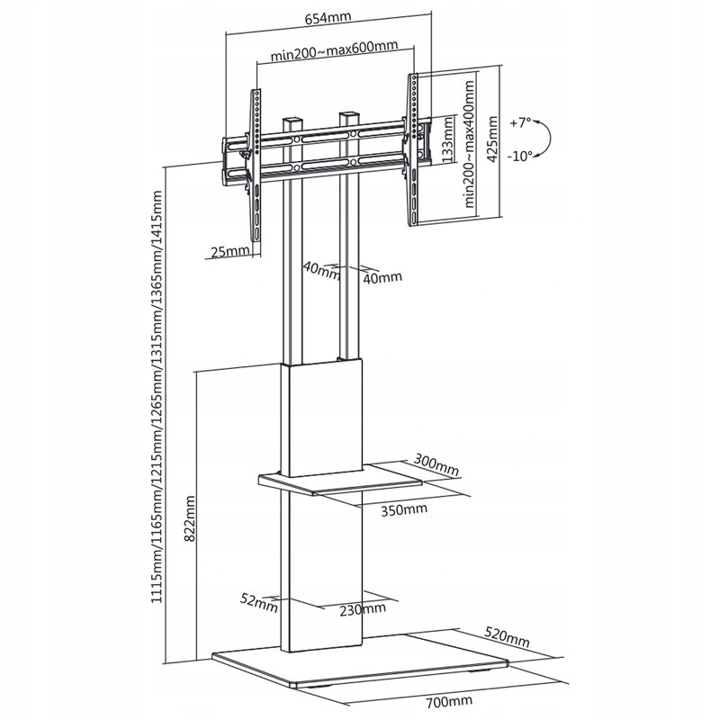 Quitman Symple Stuff Single Screen Floor Stand Mount