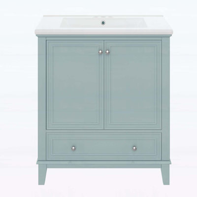 Meuble-lavabo de 30 pouces avec lavabo, rangement multifonctionnel, pour des salles de bain élégantes et pratiques