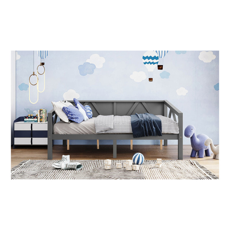 Lit de jour double, gris, Gris, Lit double
