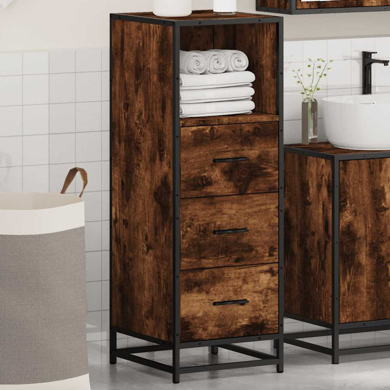 Bathroom Cabinet, Smoked Oak