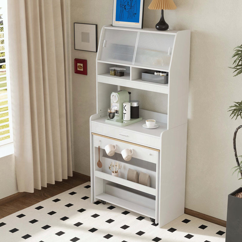 Armoire de salle à manger compacte, H 69 po x l 33,5 po x P 15,7 po, Blanc