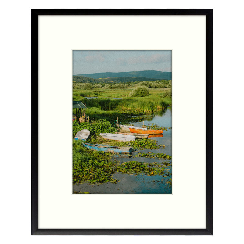 Cadre photo Drennon, images de présentation, cadre en métal pour fixation murale, Noir, 8 pi x 10 po emmêlé à 5 po x 7 po