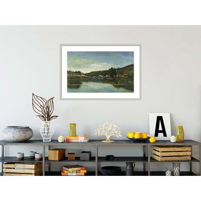 «The Marne at Chennevières» par Camille Pissarro, impression giclée encadrée