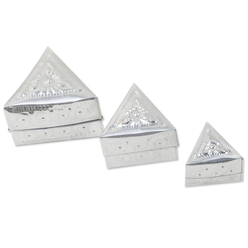 Chunaram 3;3 Piece Handmade Aluminum Decorative Box Set