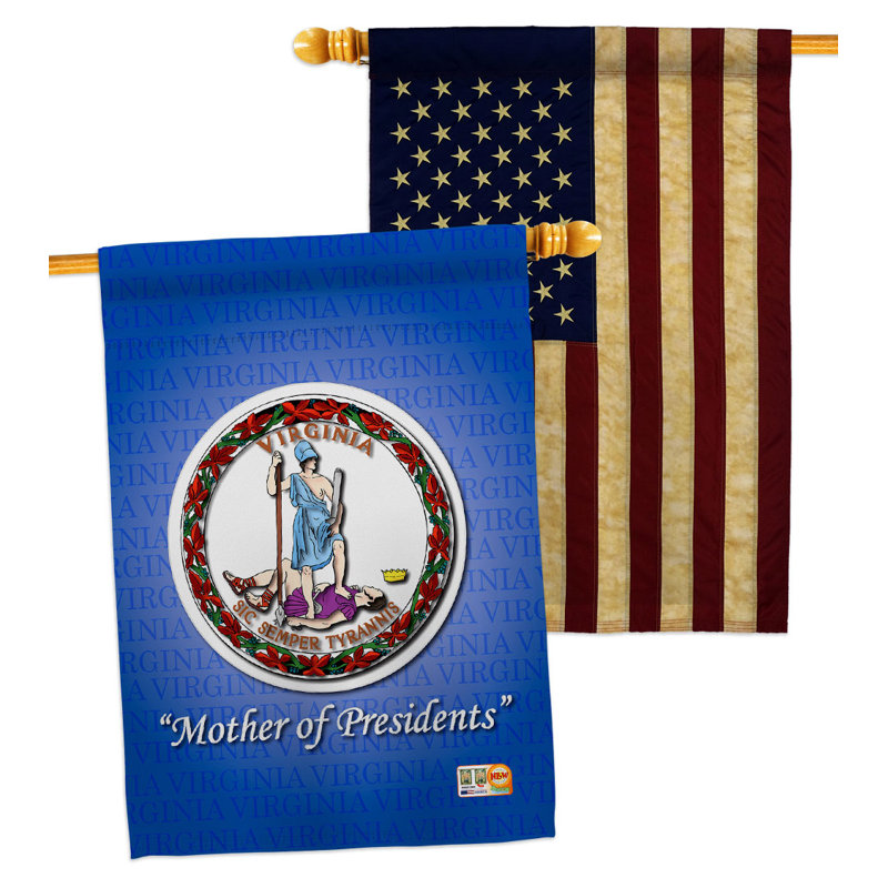 Drapeau de maison 2 pi 3 po x 2 pi 3 pi Virginia
