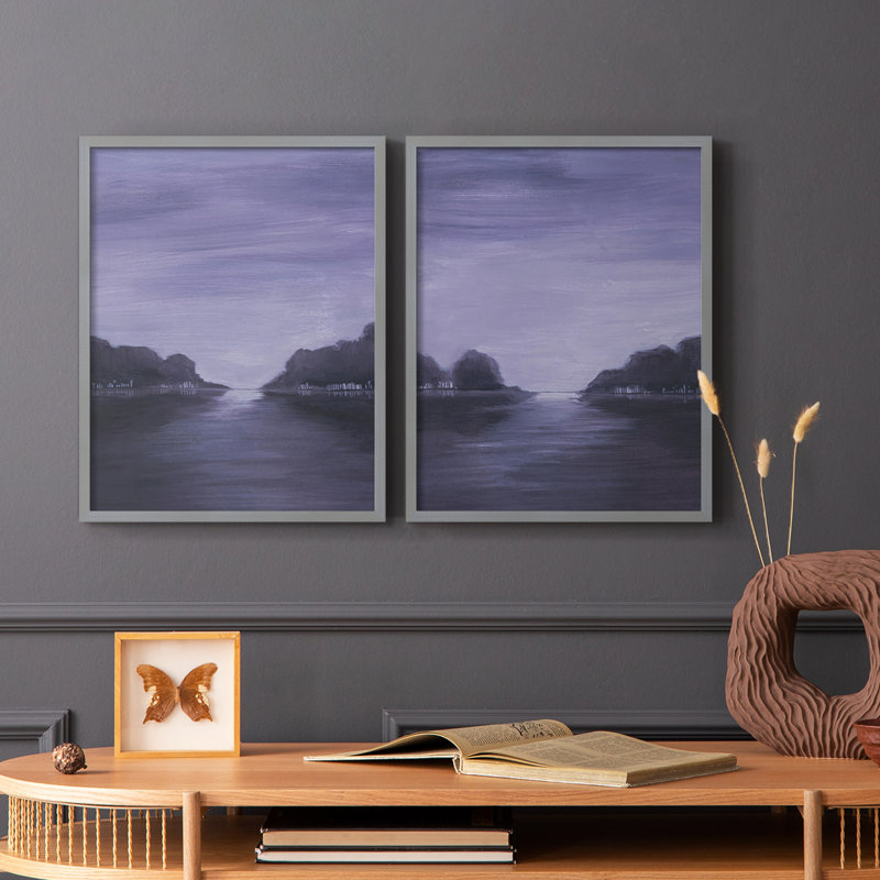 Améthyste au clair de lune I - reproduction encadrée de qualité supérieure - prête à être accrochée - aucun clou requis - aucun clou requis