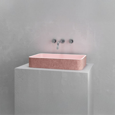 Vast Studio Textured Concrete Rectangular Countertop Bathroom Sink
