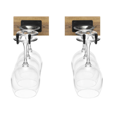  Wall Mounted Glass Stemware Rack Set