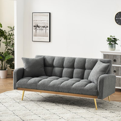 Lit 69 pouces gris avec réglage à trois vitesses pour petits espaces 2 places et éponge