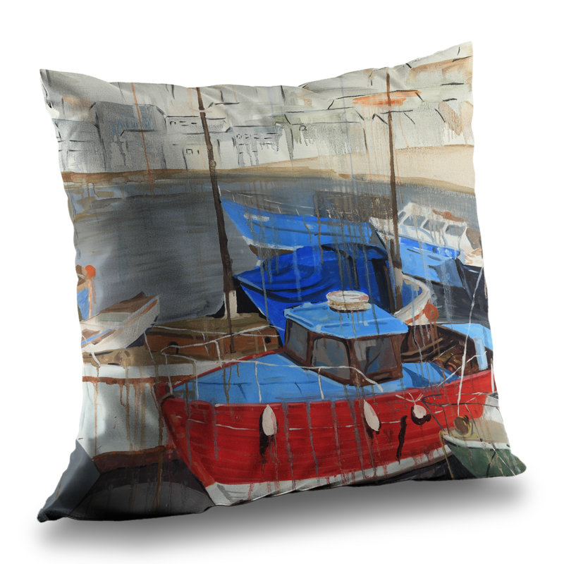 Rainy Day at the Dock - Coastal Livingroom – Throw Pillow Cover Only, Double-Sided Print, Insert Not Included