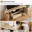 Table basse en rotin de 63 po avec accoudoirs de rangement modernes et réglables pour portes de salon ou de chambre à coucher