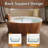 63" Solid-surface Freestanding Soaking Tub — White Interior Wood-grain Exterior With Recessed Dimple Texture Integrated Headrest