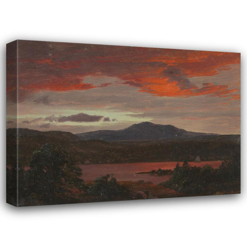 «Mount Katahdin from Lake Katahdin, Maine» par Frederic Edwin Church - Art mural sur toile tendue avec châssis