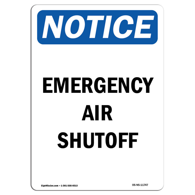 Emergency Air Shutoff Sign