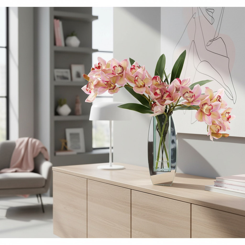 Primrue Orchid Arrangement in Mirror Vase - Wayfair Canada