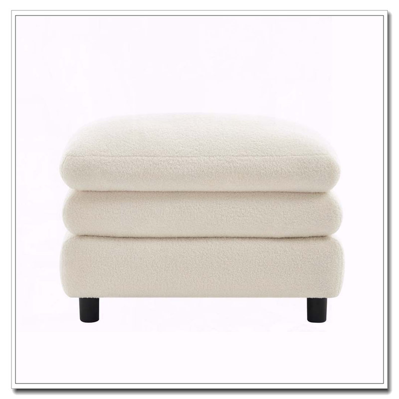 Repose-pieds courbé, Blanc beige
