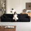 Canapé-lit modulaire en velours noir avec coussins-59876917