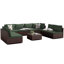 Ensemble de conversation modulaire avec coussins 9 pièces Rosaelena-178759016-178759018