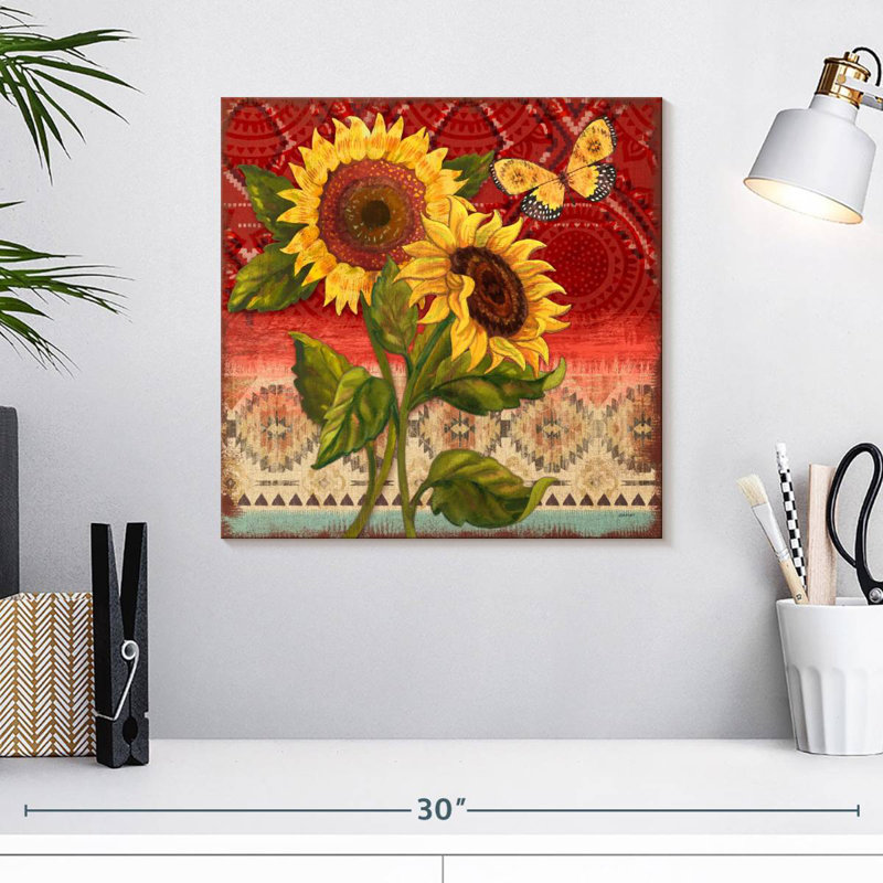 Harnek Native Sunflowers Butterfly, 16" H x 16" W