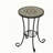 Patio Side Table with Shelf,Brown+Black