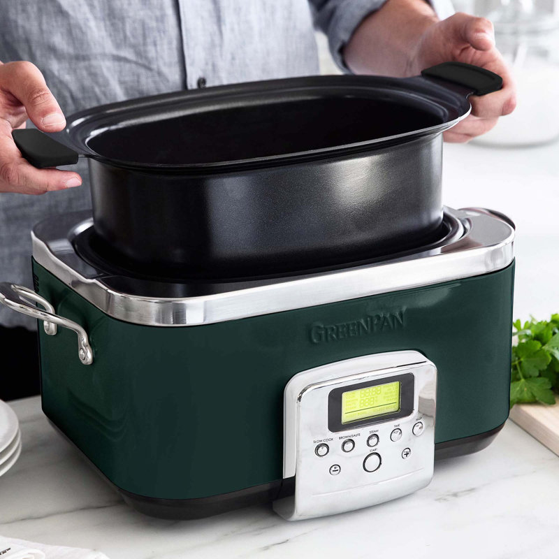 GreenPan Elite Ceramic Nonstick 6-Quart Slow Cooker, Oxford Blue