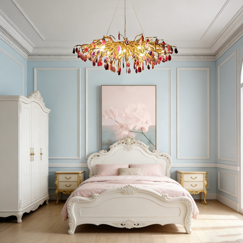 Lustre en pierre d'agate naturelle de luxe moderne 13 lumières 13 lumières