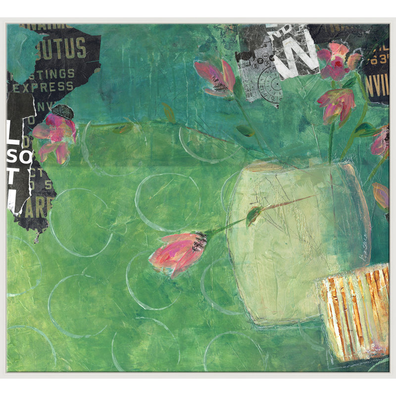 Rosebuds Giclee On Canvas by Jill Krasner, White Framed