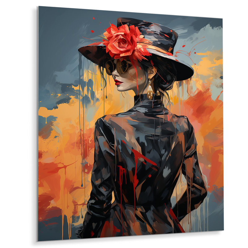 Luxe et mode féminine extravagante II - mode, art mural en métal, H 20 po x l 12 po x P 1 po