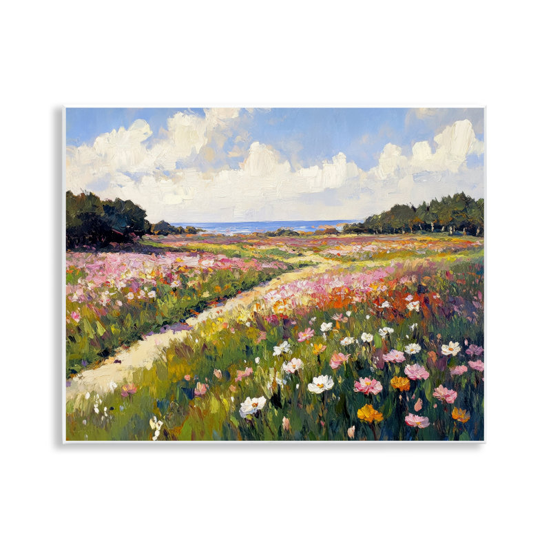 Plaque murale Romance Walkway with Flowers, design par Petal Prints Design
