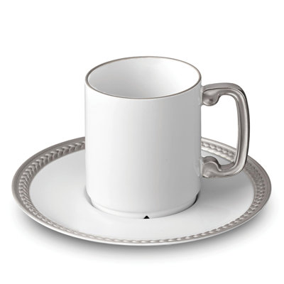 Soie Tressée Black Espresso Cup & Saucer