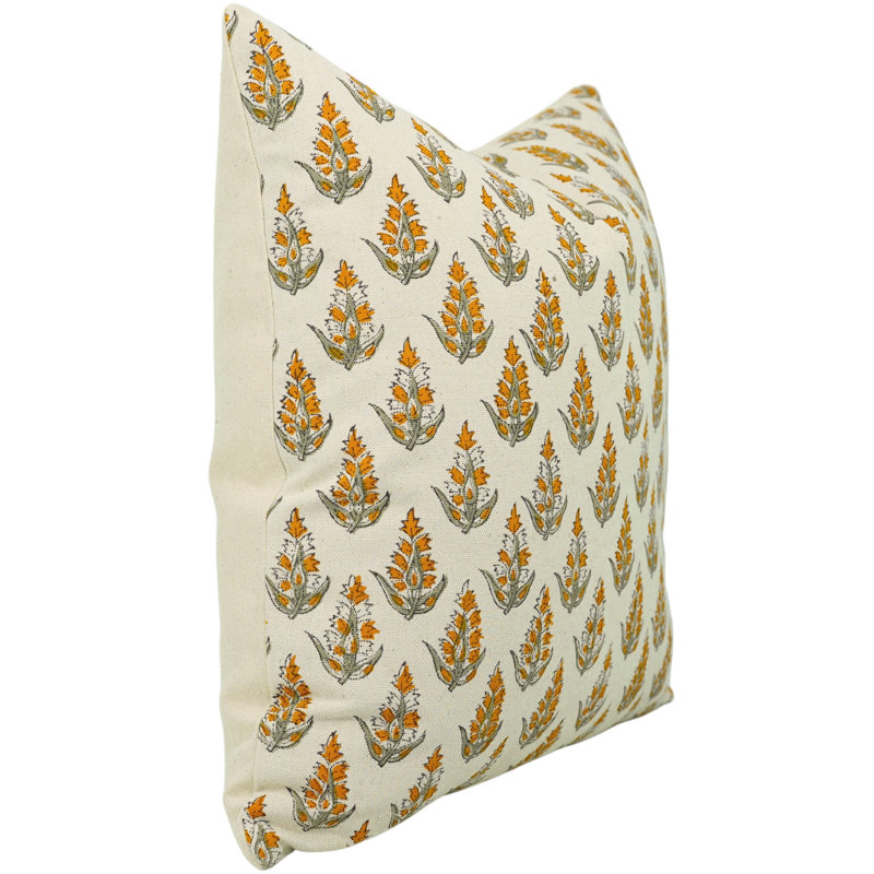Housse de coussin en coton Floral, H 22 po x l 22 po