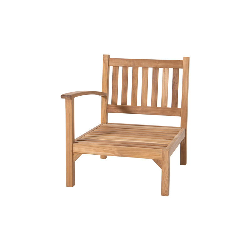Huntington Teak Outdoor Left Arm Club Chair, Coal