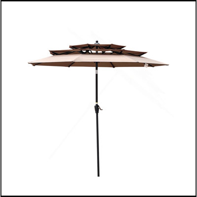 Outstanding 9Ft 3-Tiers Outdoor Patio  Umbrella With Crank And Tilt And Wind Vents For Garden Deck  Backyard Pool Shade Outside Deck Swimming Pool