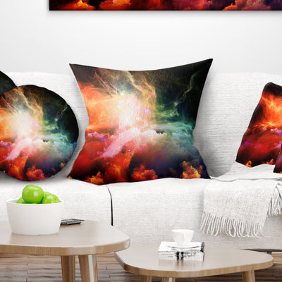 Colorful Nebulae - Abstract Printed Pillow