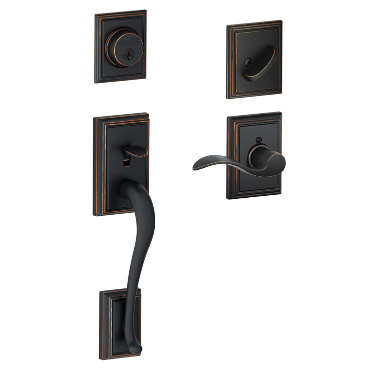 Addison Handleset with Deadbolt and Accent Door Lever and Rosette