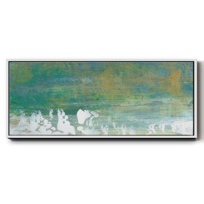 Chartreuse et turquoise II - toile encadrée, Blanc, H 8 po x l 20 po x P 1,5 po