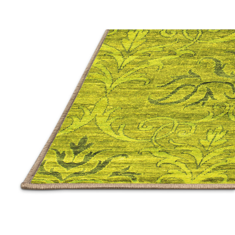 Tapis contemporains jaunes lavables à la machine 832, Rectangle 2 pi x 3 pi