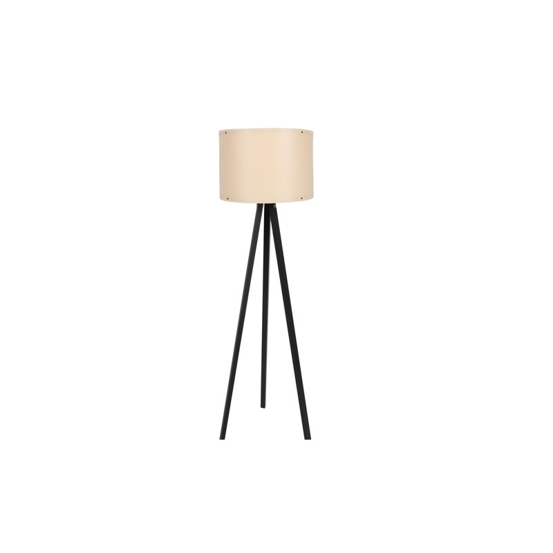 Scandinavian Floor Lamp, Cream & Black, 57.1 x 15.0 x 57.1 inches | MDF Body & Polypropylene Cap, E27 Socket, Max 40W, 78.7-inch Cable | Stylish Lighting for Living Room & Bedroom, CE Certified, Elegant Design