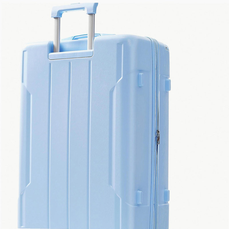 Valise rigide, valises en ABS léger et durable avec roues doubles, bagage à carreaux extensible de 28 po (bleu ciel)